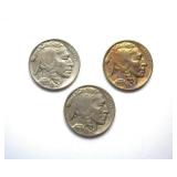 1935 1936 1937 Nickel BU 3 Pc Buffalo Lot