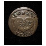 1664 Saxony Dorothea Memorial Token Jesus in Heart