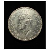 1941 Indian British 1 Rupee Silver UNC