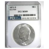 1971-S Silver Ike MS68 LISTS $6500