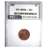 1908 Cent MS65+ RD LISTS $875