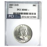 1957-D/D Franklin MS65+ FBL LISTS $325