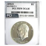 1976-S Silver T1 Ike PR70 DCAM LISTS $950