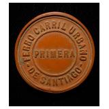 1800s Chile Railway First Class Fair Token
