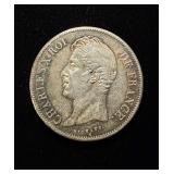 1828 France 5 Francs AU+
