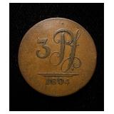 1804 German States 3 Pfennig AU+