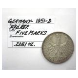 1951-D 5 Marks Germany