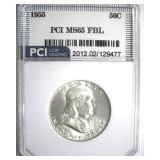 1955 Franklin PCI MS65 FBL Key Date