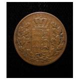 1854 German States 1/2 Kreuzer AU