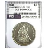 1863 Dollar PCI PR69CAM Transitional Ni Copy