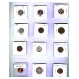 1864-1959 1C-10C Some Silver Some Proof 12 Pc Lot
