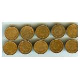 1936-1947 Centavo Mexico 10 Pc Lot