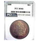 1880 Morgan MS65 LISTS $500