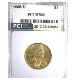 2002-D Sacagawea $ MS69 LISTS $250 IN 68