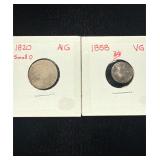 Pair Old Type Coins