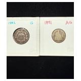 Pair Old Type Coins
