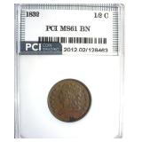 1832 Half Cent MS61 BN LISTS $475