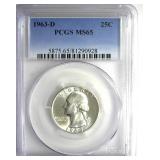 1963-D Quarter PCGS MS65