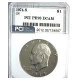 1974-S CN Ike PR70 DCAM LISTS $5250