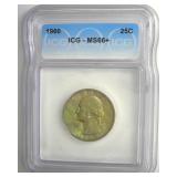 1960 Quarter ICG MS66+ LISTS $185