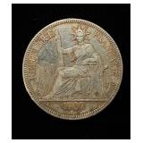 1907 Vietnam Silver Crown AU