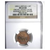 1890 1/4P NGC MS64 RB Great Britain