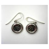 Silver Earrings Widows Mite Bronze Coin