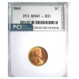 1945 Cent MS67+ RD LISTS $6250