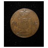 1812 German States 1 Pfennig Long Neck Dog AU+