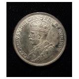 1929 Canada 25 Cents AU/UNC