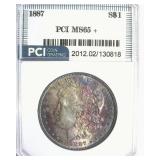 1887 Morgan PCI MS65+ Purples And Blues