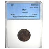 1787 Sixpence NNC MS64 Hanover Great Britain