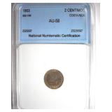 1903 2 Centimos NNC AU58 Costa Rica