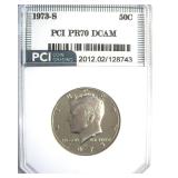 1973-S Kennedy PR70 DCAM LISTS $1650