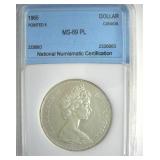 1965 Pointed 5 Dollar NNC MS69 PL Canada