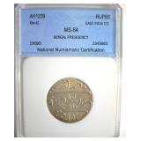 AH1229 Rupee NNC MS64 East India Co