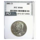2001-D Kennedy MS68 LISTS $260