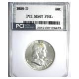 1958-D Franklin MS67 FBL LISTS $1100