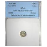 1533-1584 Kopek NNC MS64 Ivan IV Vasilyevich