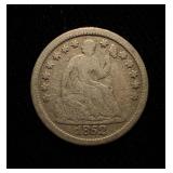 1852 Seated Half Dime F
