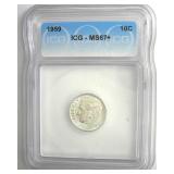 1959 Dime ICG MS67+ LISTS $285