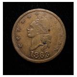 1863 Civil War Token AU+