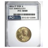 2014-P Pos A Sacagawea $ MS69 LISTS $215 IN 68