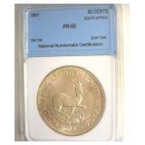 1961 50 Cents NNC PR68 South Africa