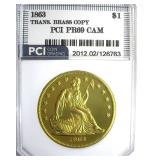 1863 Dollar PCI PR69CAM Transitional Brass Copy