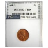 1953-D Cent MS67+ RD LISTS $6750