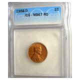 1958-D Cent ICG MS67 RD LISTS $275