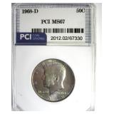 1968-D Kennedy MS67 LISTS $750