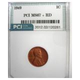1949 Cent MS67+ RD LISTS $8500