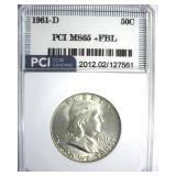 1961-D Franklin MS65+ FBL LISTS $900